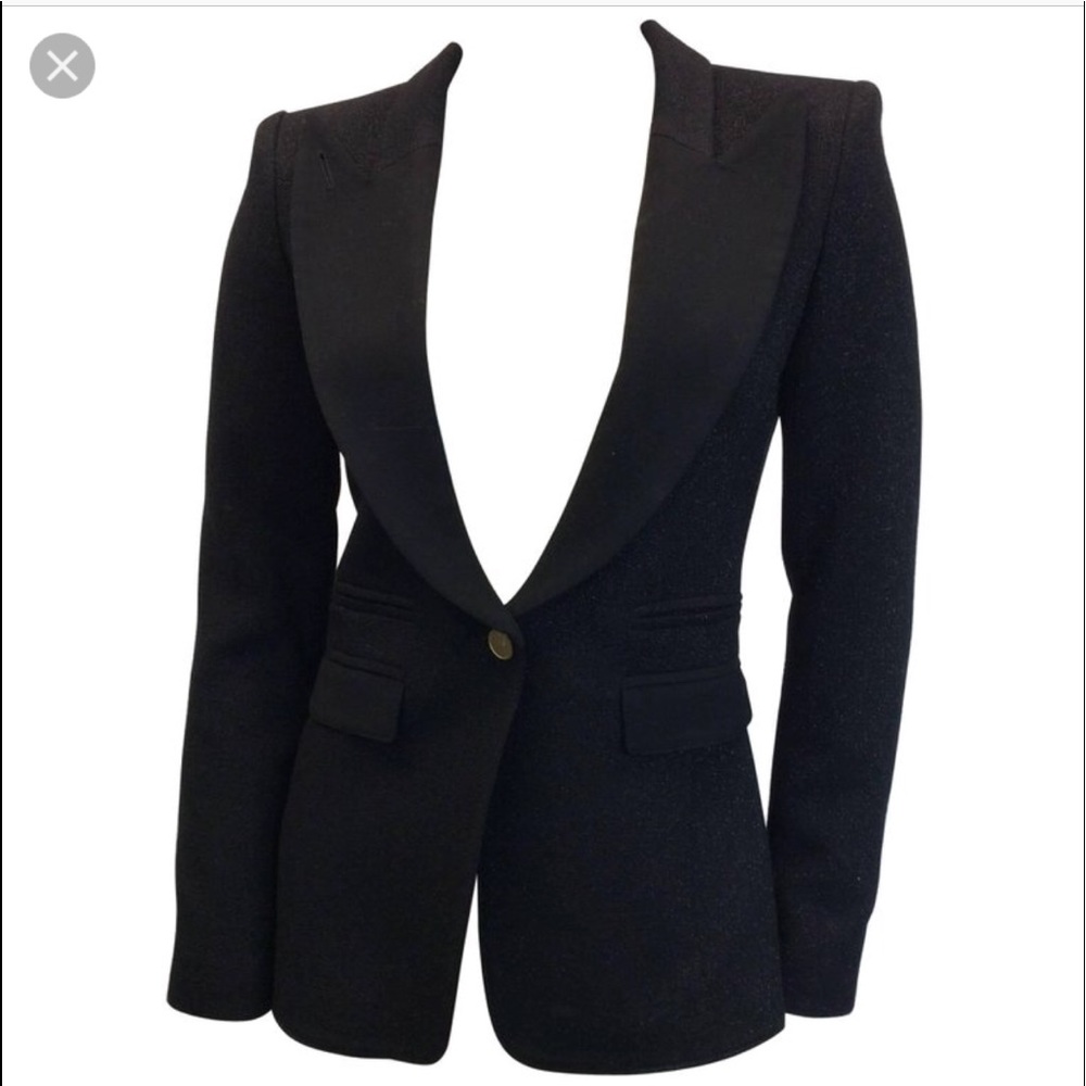 NWT smythe peaked lapel metallic tuxedo jacket